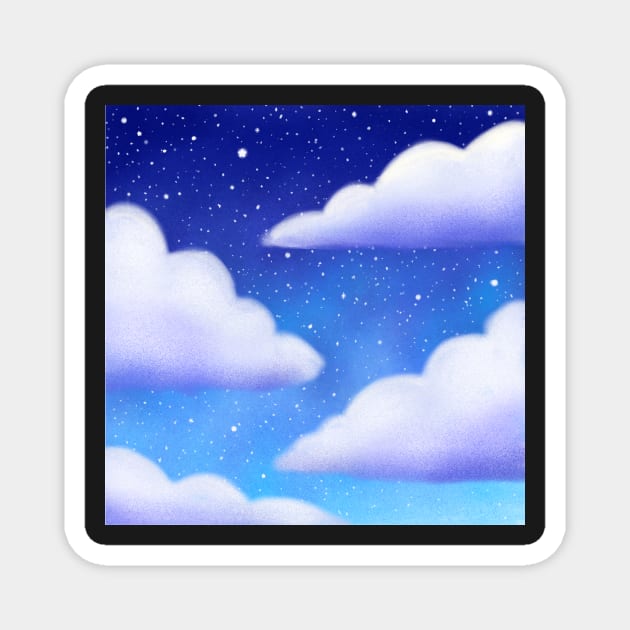 Cloudy night sky Magnet by IcyBubblegum