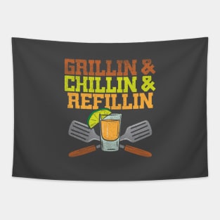 Funny BBQ Party Whisky Lover Gift Tapestry