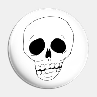 Spooky Skull and Logo White T-Shirt Pin