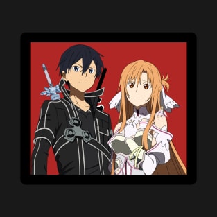 Kirito and Asuna with fairy Yui from sword art online T-Shirt