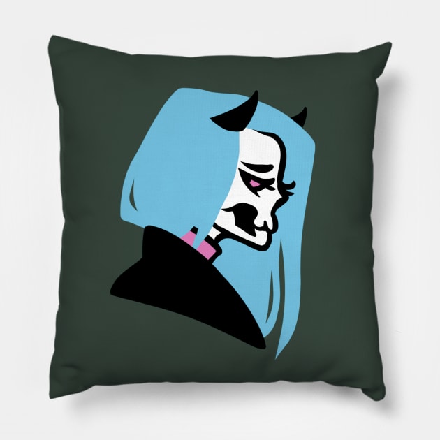 Sad sceleton Pillow by LinDemonic