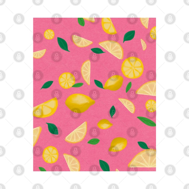 Pink lemonade fun digital pattern by kuallidesigns