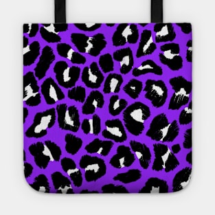 Purple Leopard Spots Print Large Tote