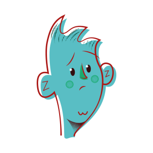 Sad sky blue face with star eye T-Shirt