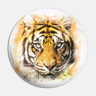 Tiger Animal Feline Wild Life Jungle Nature Freedom Travel Africa Digital Painting Pin