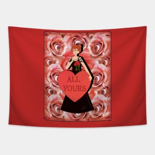 Roses Design (Rose Woman) Tapestry