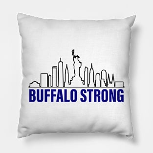 Blue Buffalo Strong New York Skyline Pray For Buffalo Pillow