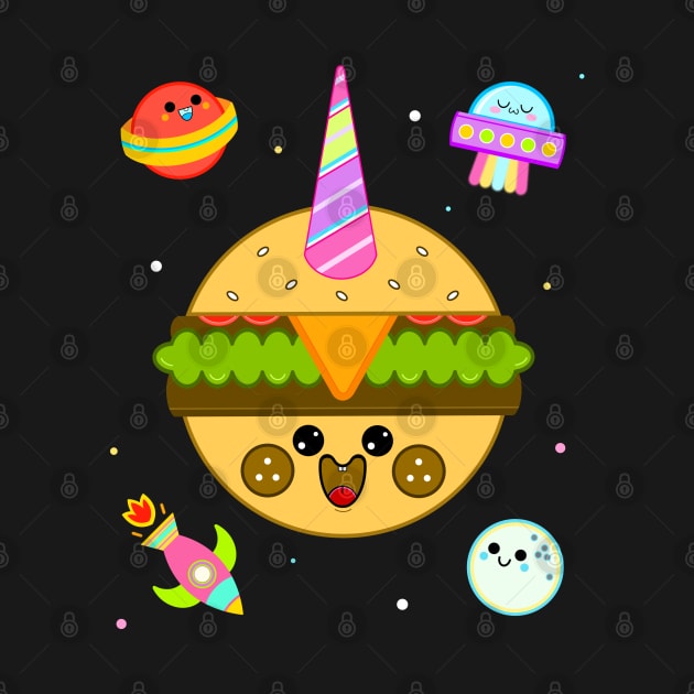 Planet Cheeseburger Unicorn by KirstyFinnigan