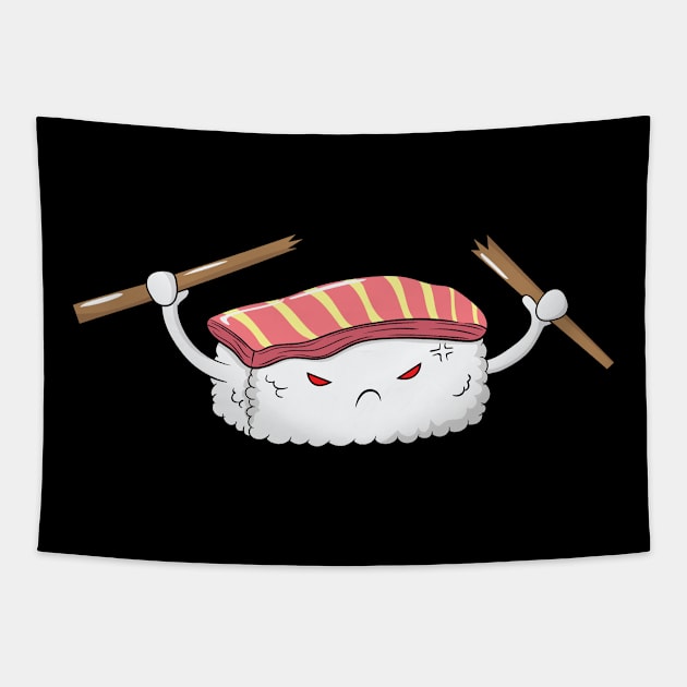 angry nigiri sushi Tapestry by dieEinsteiger