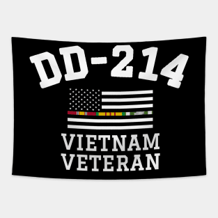 DD-214 Alumni Vietnam Veteran Thin Line Flag Tapestry