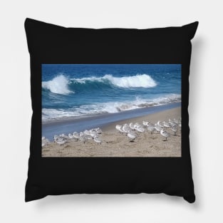 Pacific Ocean and Sanderlings Pillow