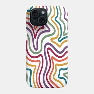 Retro Rainbow Liquid Swirls Phone Case