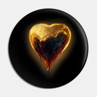 Melting golden heart Pin