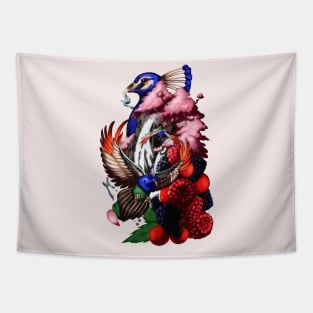 Peafowl Berry Falls Tapestry