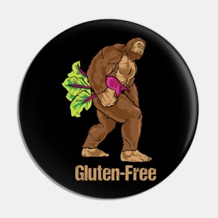 Gluten Free Diet - Big Foot Carrying Beetroot Pin