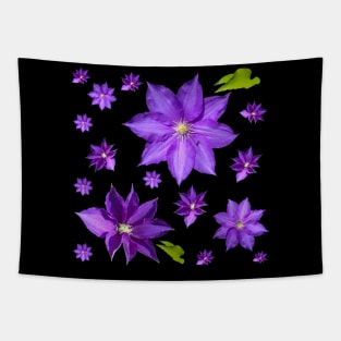 Purple Clematis Pattern Tapestry