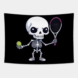 Halloween Tennis Skeleton Tapestry