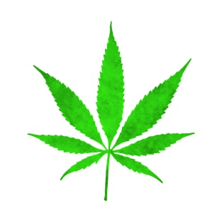 Green Cannabis Weed Leaf T-Shirt