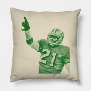 deion sanders - green solid style Pillow