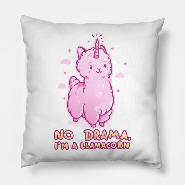No Drama, I'm a Llamacorn - Cute Unicorn Llama Gift Pillow by eduely