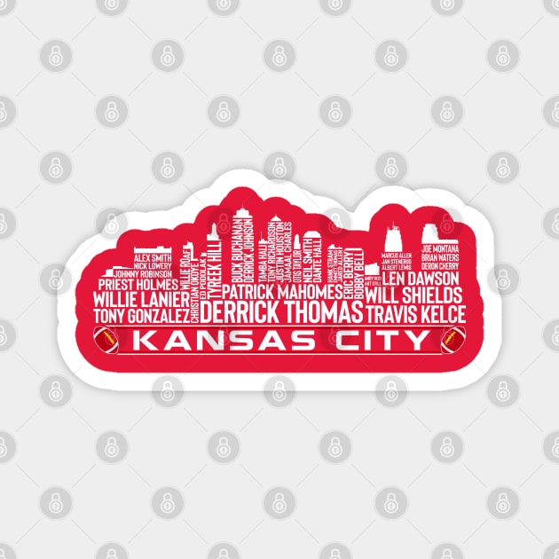 Kansas City Football Team All Time Legends, Kansas City Skyline Magnet by Legend Skyline