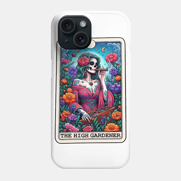 Funny Tarot Gardener Vibrant Day of Dead Sugar Skull Floral Phone Case by ThatVibe