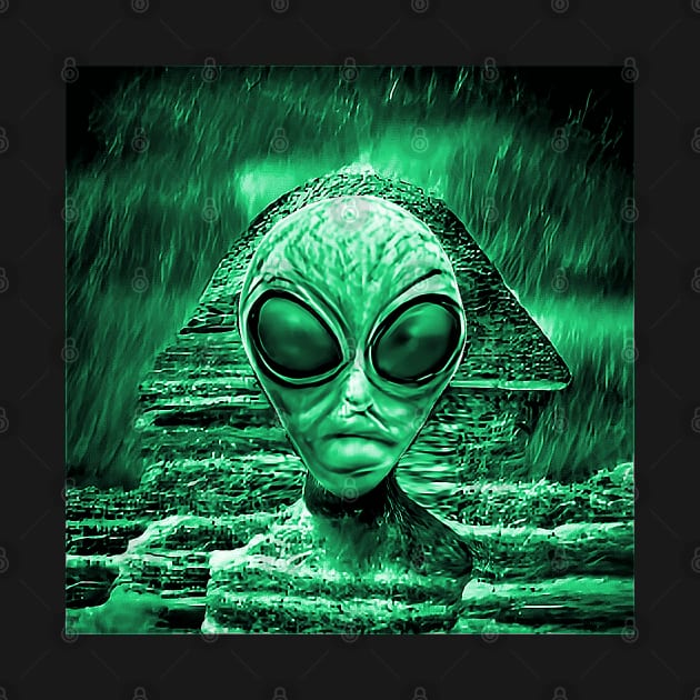 Funny Retro Alien Sphinx Vintage Sci-fi Space Planet X by PlanetMonkey