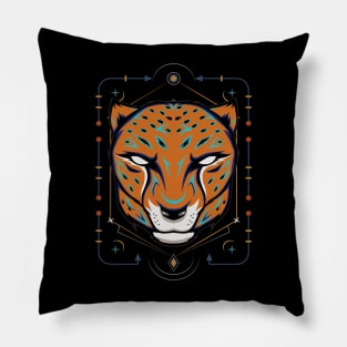 Cheetah Mascot Emblem Pillow