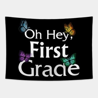 Back To School First Grade Butterfly First Day Of School Tapestry