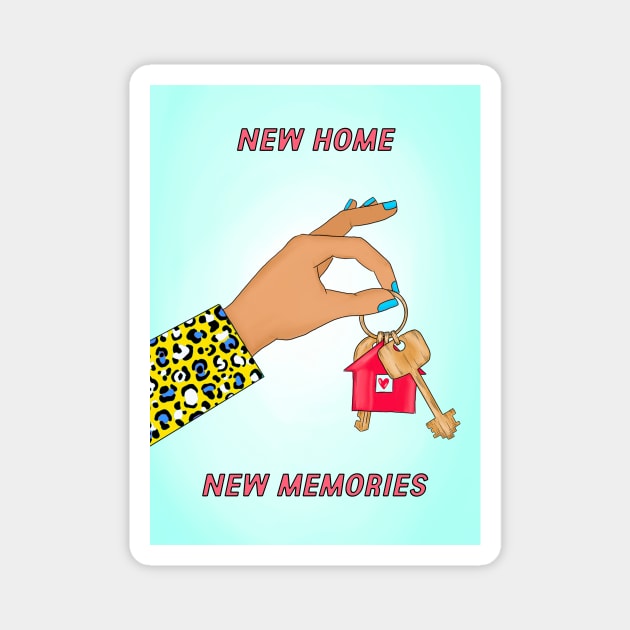 NEW HOME NEW MEMS Magnet by Poppy and Mabel