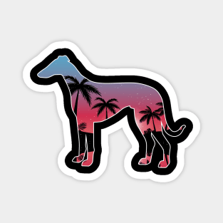 Whippet Beautiful Sunset Beach Palm Tree Magnet