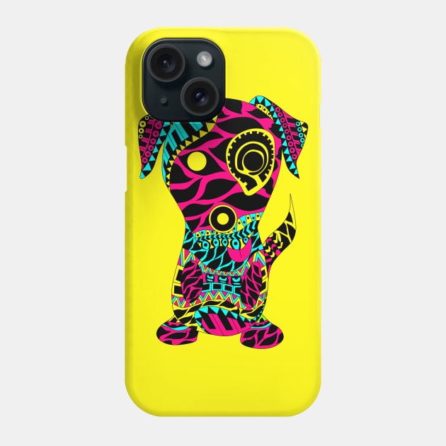 dog with tattoo in mexican mandala ecopop Phone Case by jorge_lebeau