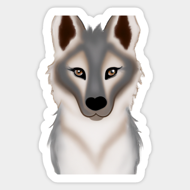 Cute Wolf Drawing - Cute Wolf - Sticker | TeePublic Cute Wolf Drawing - Cute Wolf - Sticker | TeePublic