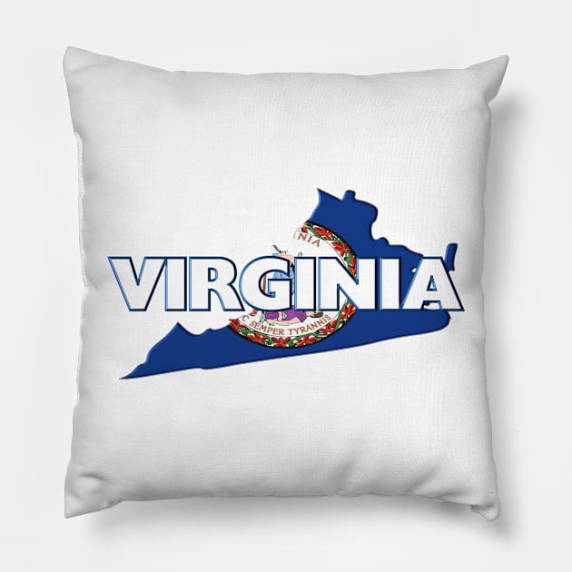 Virginia Colored State Pillow by m2inspiration