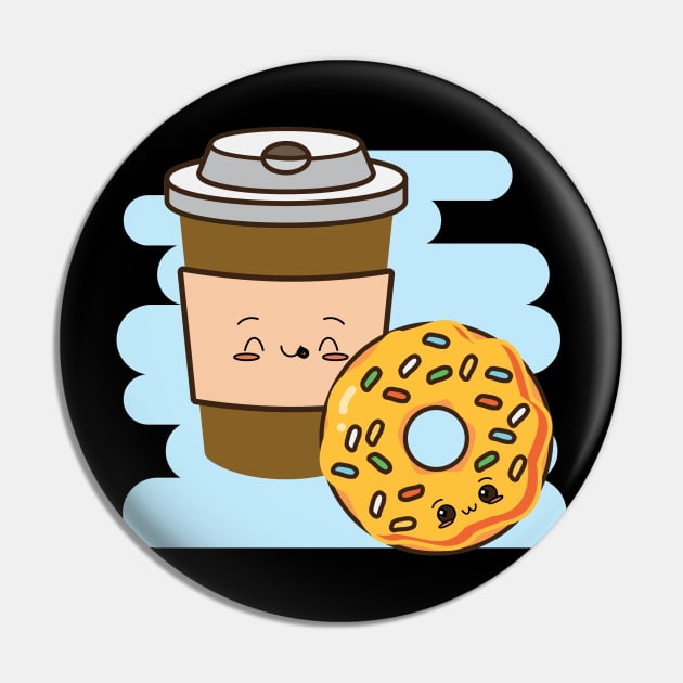 donuts and coffee Pin by T-shirtlifestyle