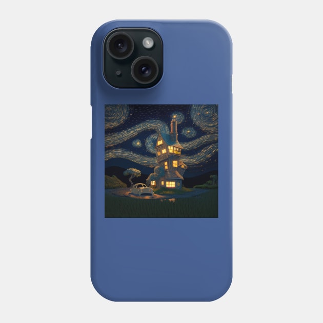 Starry Night Over The Burrow Phone Case by Grassroots Green