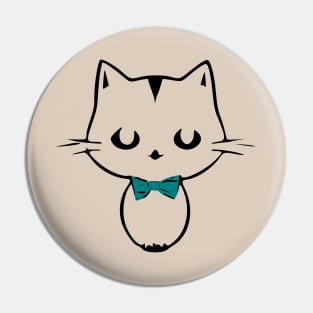 Cute Kawaii Kitten with bow tie Pin