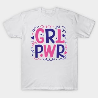 Flower Rose With Slogan Girl Power Tshirt Design Stock