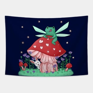 Fairy frog on a mushroom Tapestry