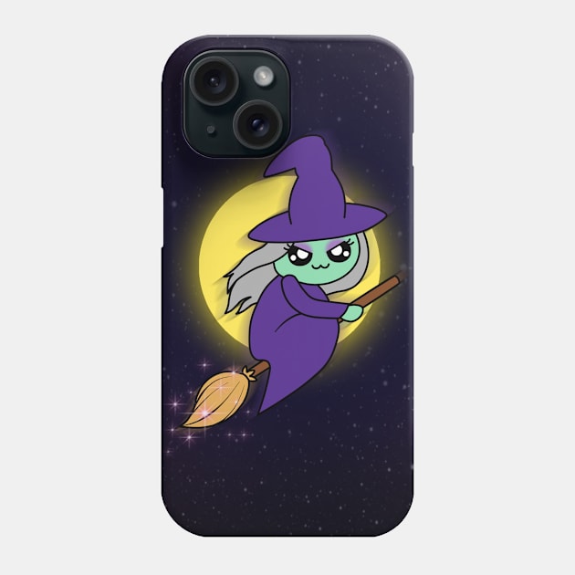 Flying witch night Phone Case by albertosancami