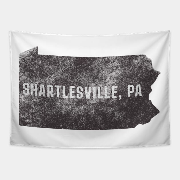 Shartlesville, PA - Map (Distressed) Tapestry by Where?!? Apparel