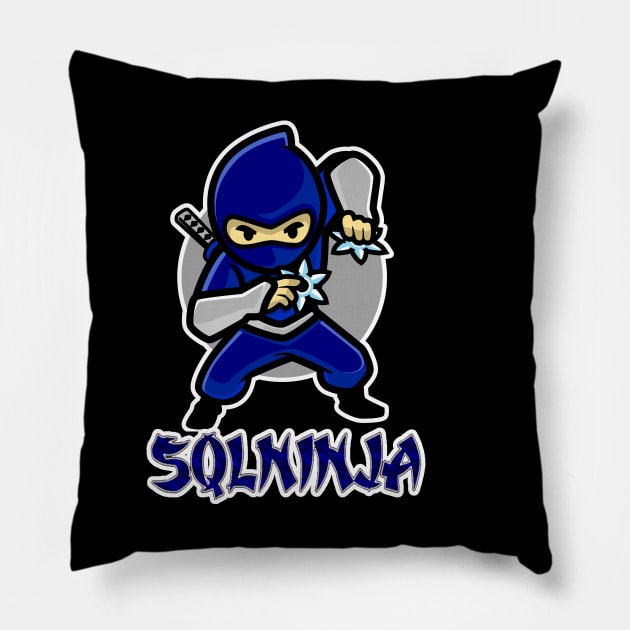 Cyber Security - Hacker - SQLNINJA Pillow by Cyber Club Tees