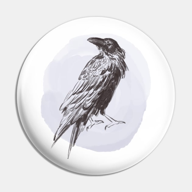 Hand drawn illustration of raven forest bird Pin by Lshvsk