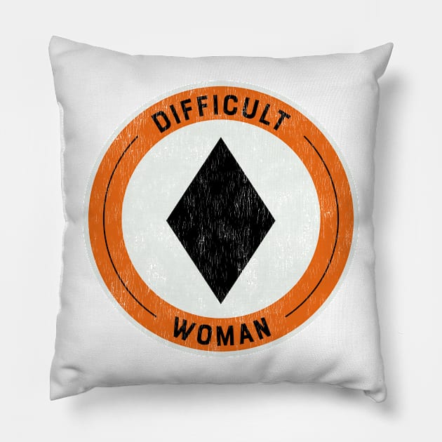 Difficult Woman - Black Diamond Skier Pillow by jwsparkes