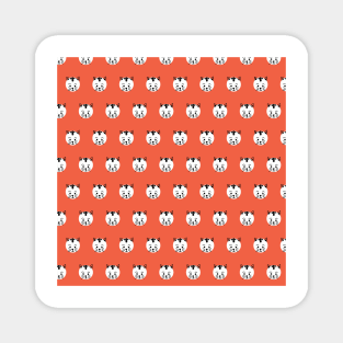 Polka Dot Cats Red Magnet