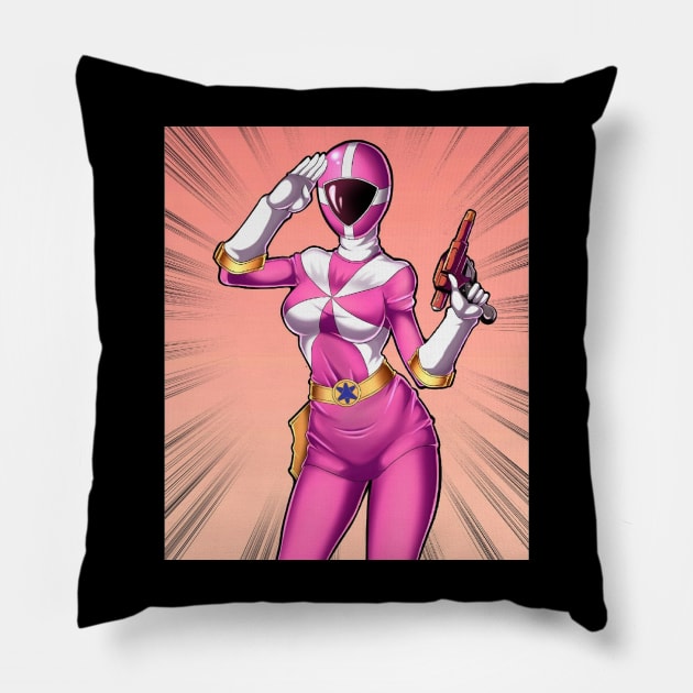 pink ranger Pillow by fancy ghost