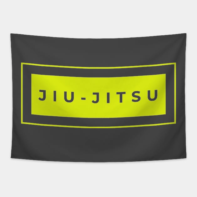 BJJ Jiu Jitsu Minimal Yellow Tapestry by HootVault