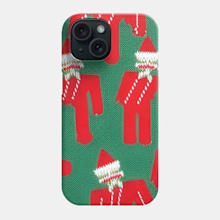 Futuristic Festive: Ugly Red Santa Claus Candy Cane Pattern Phone Case