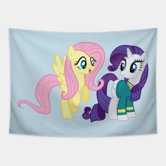 Fluttershy and Pony Tones Rarity Tapestry by CloudyGlow