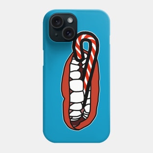 Mouth Eating Christmas Candy Cane Phone Case